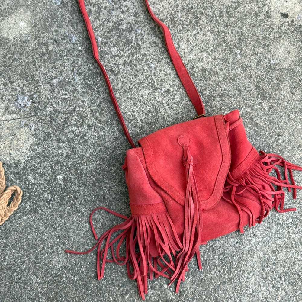 Ecoté by Urban Outfitters red velvet purse with convertible backpack straps